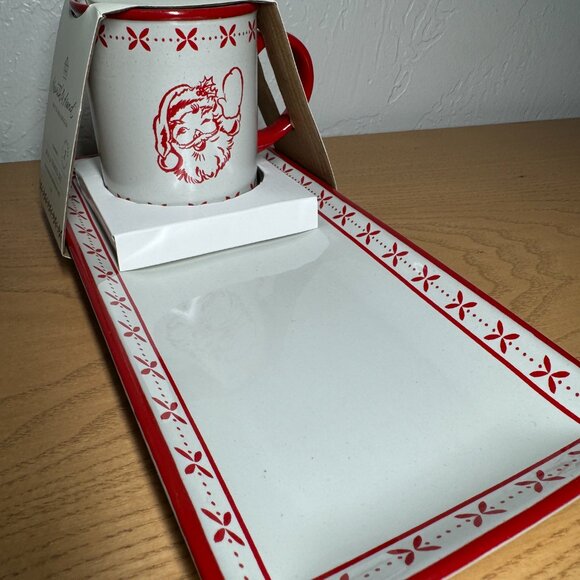 Hearth & Hand with Magnolia Stoneware Christmas Milk & Cookies Serving Set NWT‎ - Picture 6 of 7